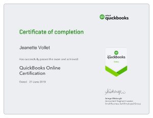 Quickbooks Jeanette Vollet